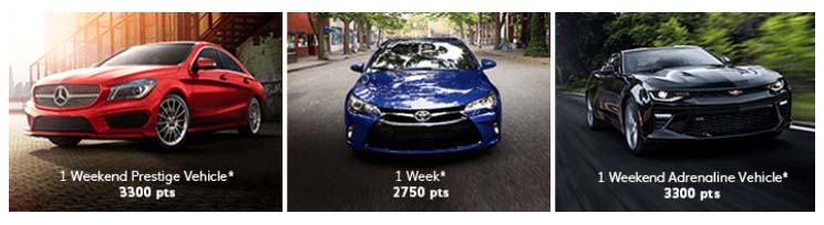 Hertz Gold Plus Rewards Vehicle Options