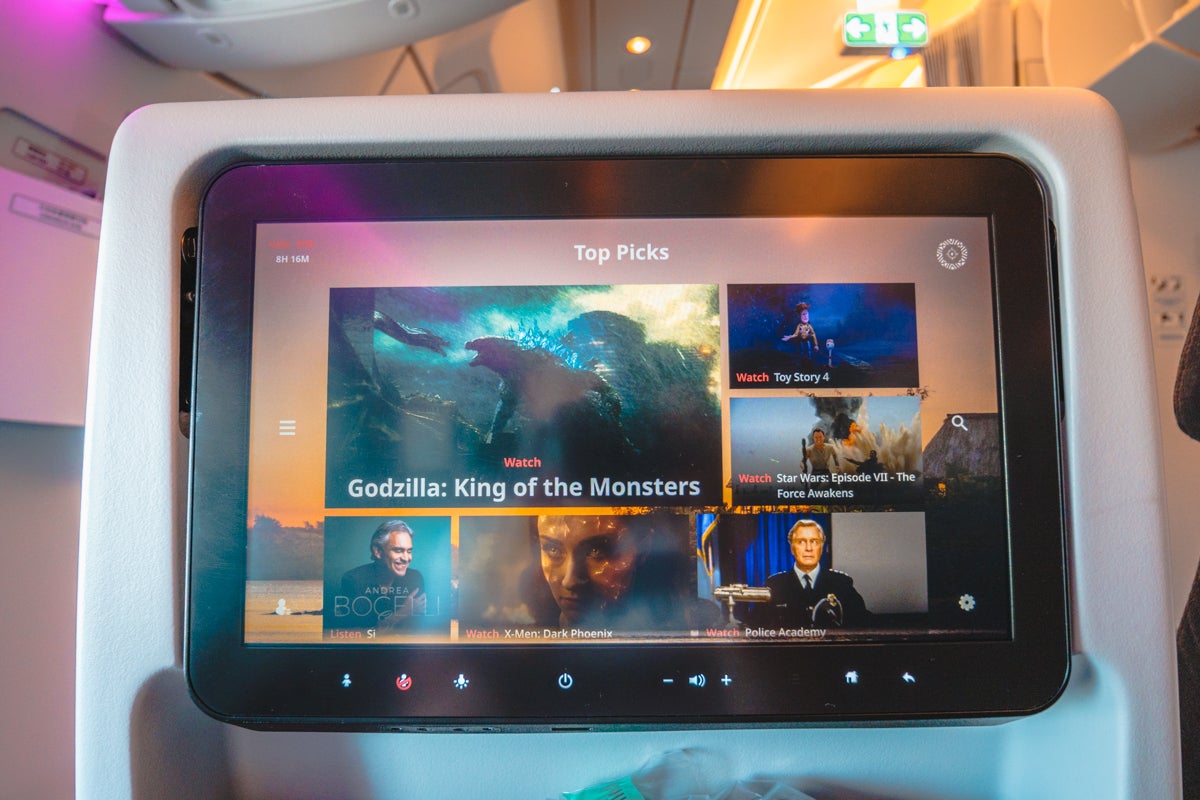 Fiji Airways Airbus A350 Economy Class IFE Monitor