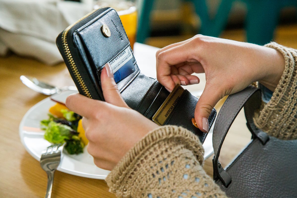 Amex Gold Card Amex Platinum Card in wallet