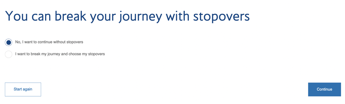 BA journey stopovers